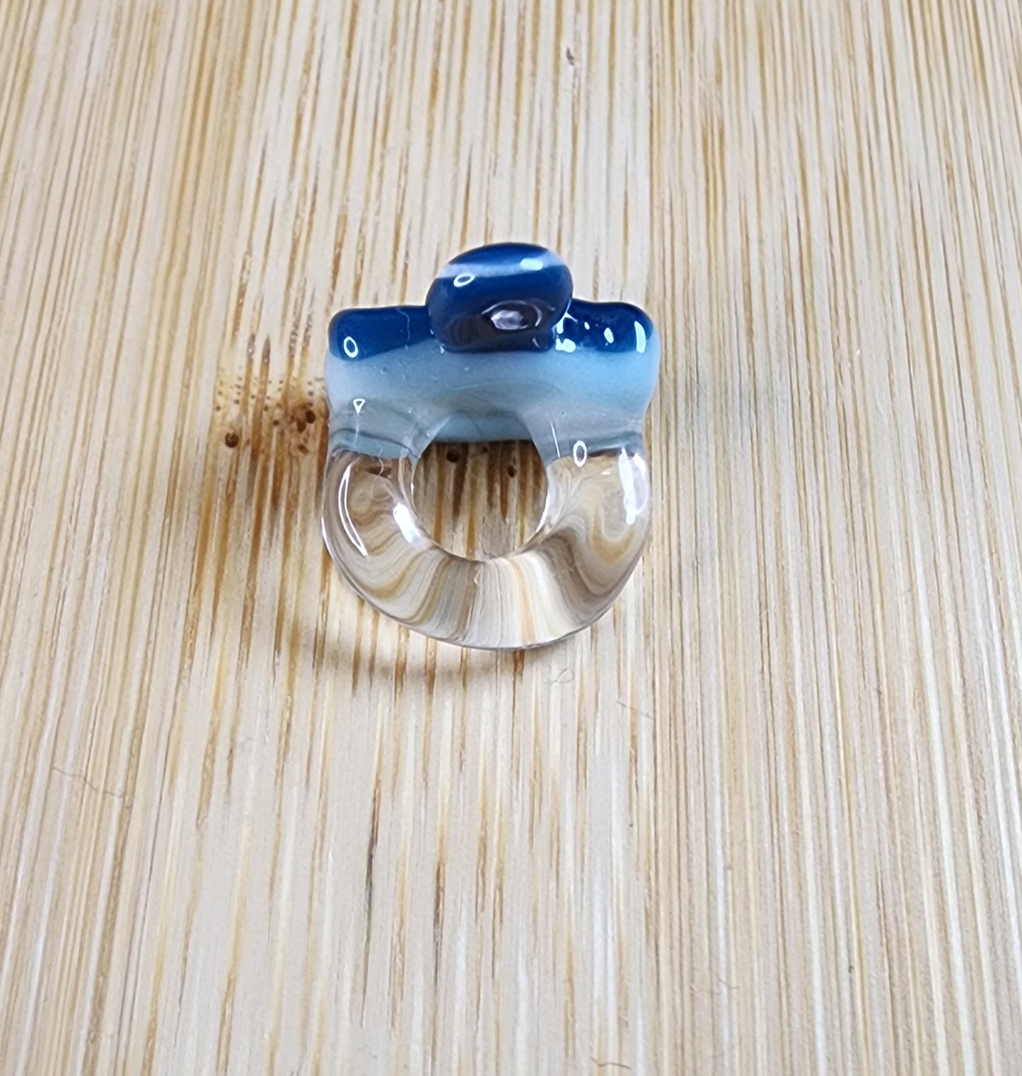 Blue Duafe Glass Loc Bead