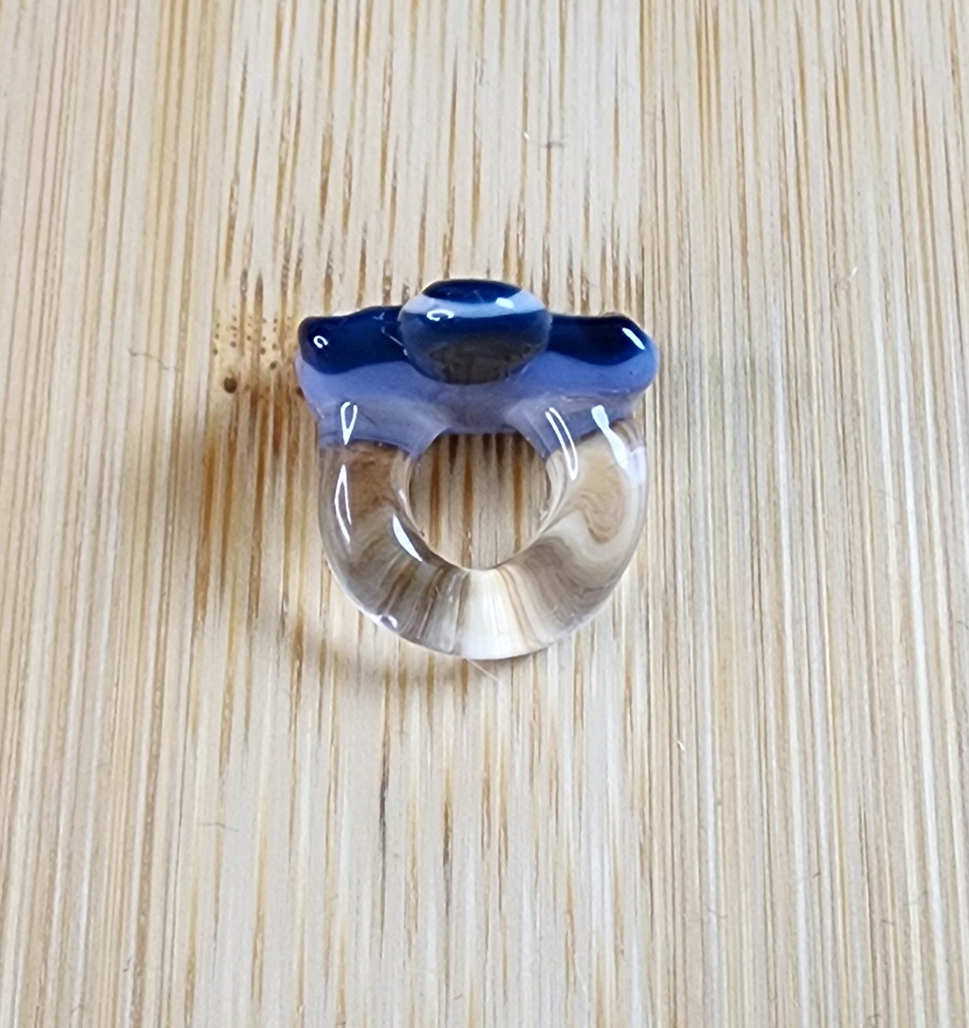 Blue Duafe Glass Loc Bead