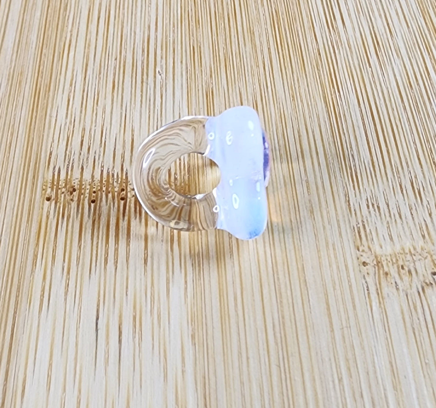 Heart with Rainbow Glass Loc Bead