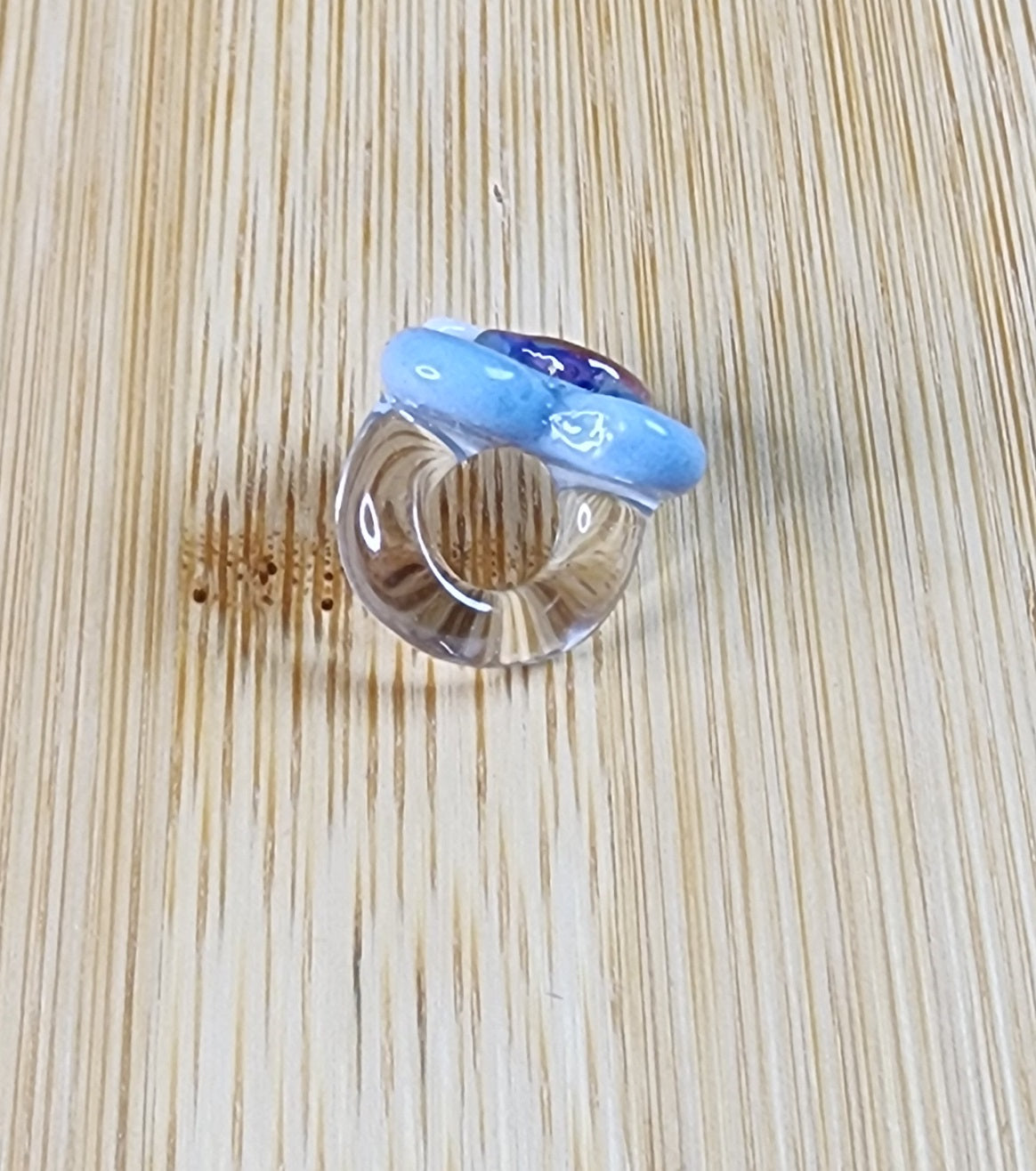 Heart with Rainbow Glass Loc Bead