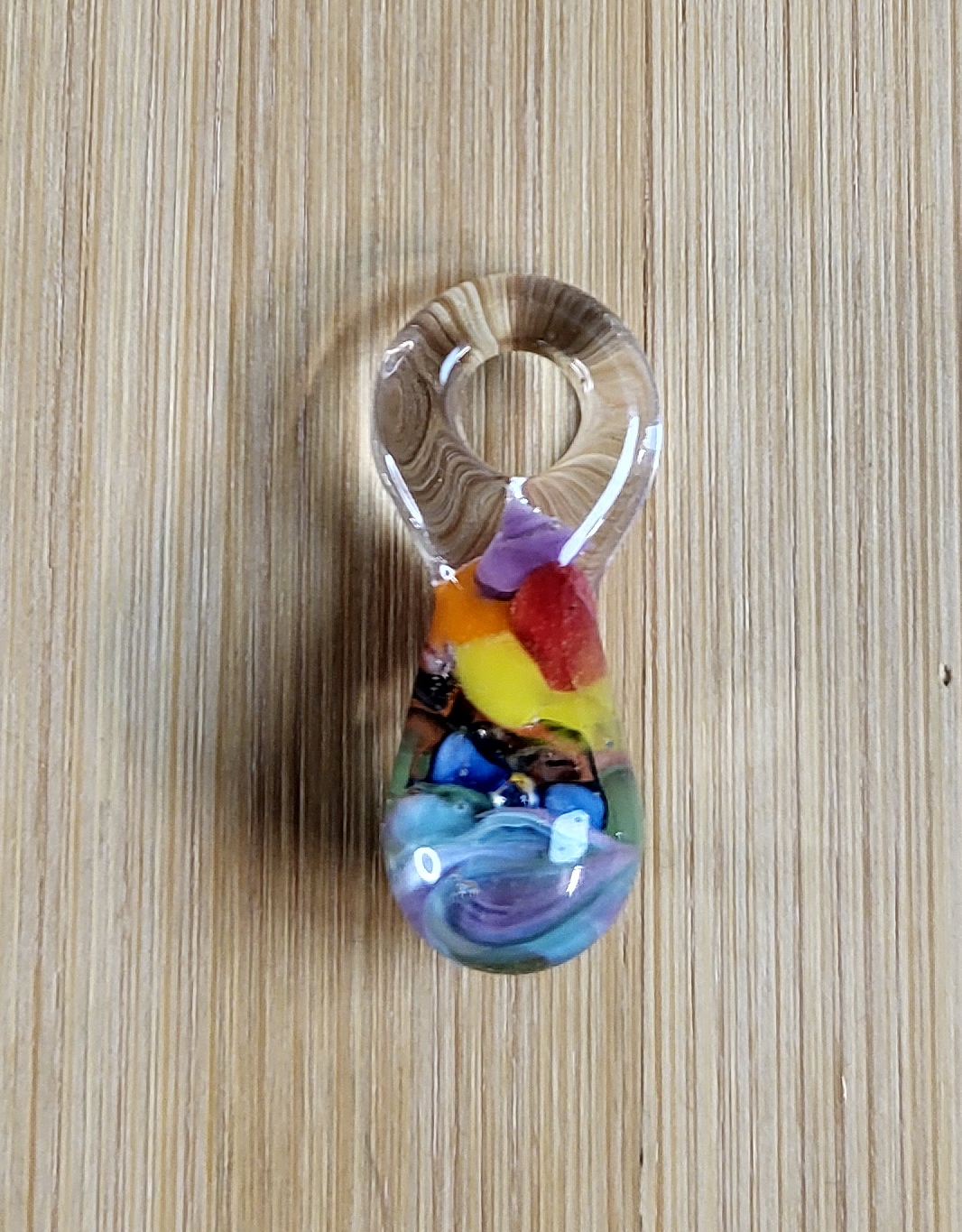 Multi-Color Tear Drop Glass Loc Bead