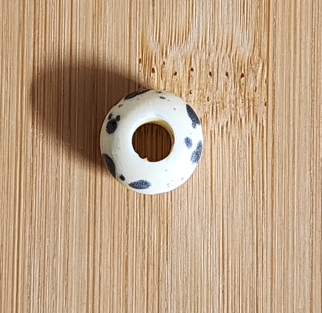 White Spotted Ceramic Loc Bead