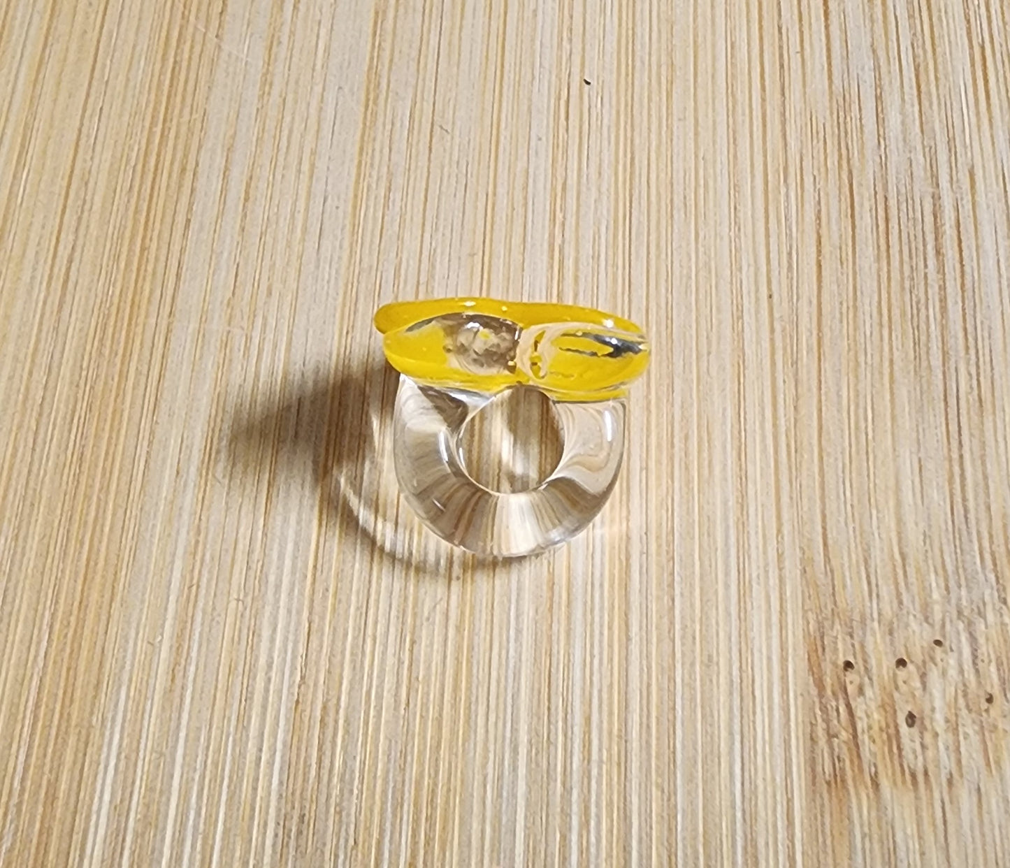 Yellow Heart Glass Loc Bead