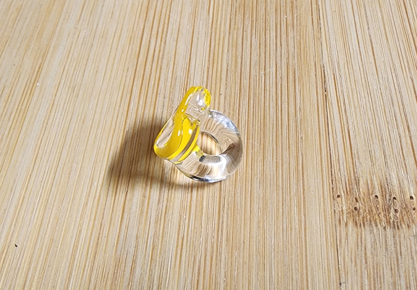 Yellow Heart Glass Loc Bead