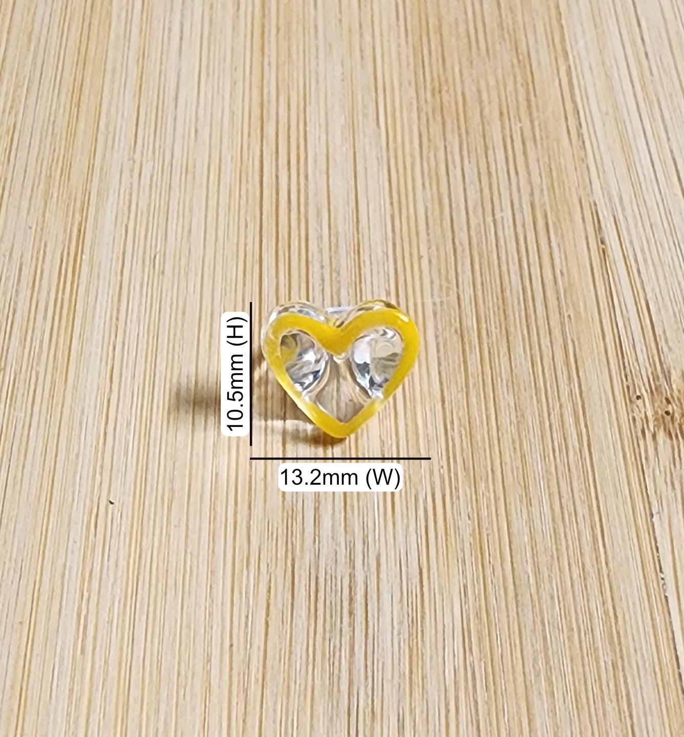 Yellow Heart Glass Loc Bead