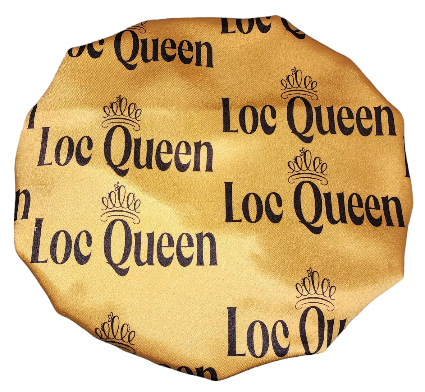 "Loc Queen" Gold & Burgundy Satin Bonnet