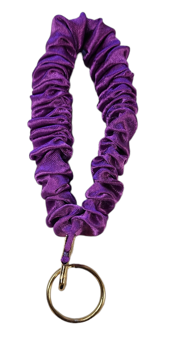 Purple Satin Scrunchie Wristlet