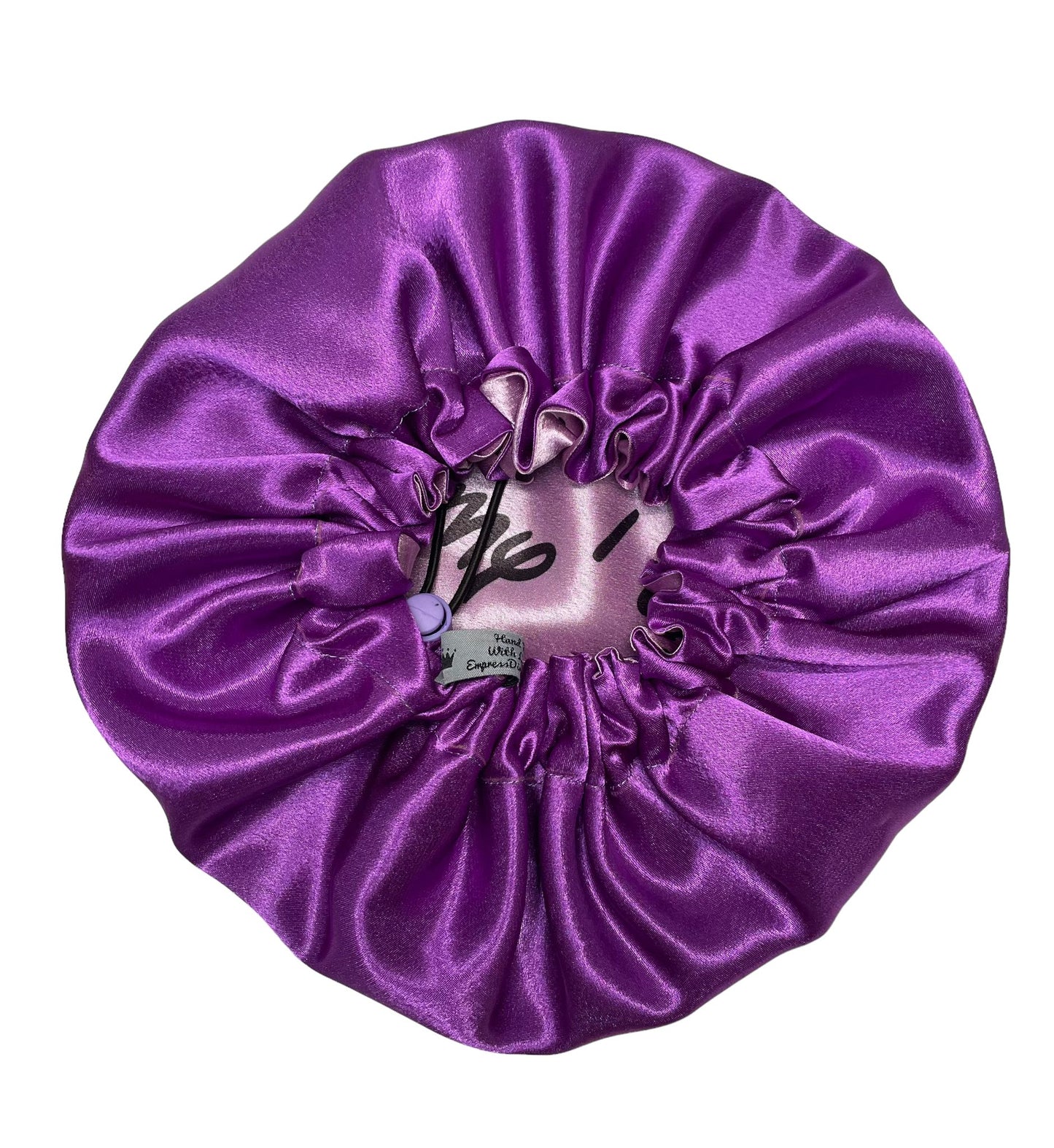 Kids "I Love My Curls" Lilac and Purple Satin Bonnet