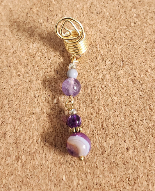 Lilac Sphere Wire Loc Jewelry