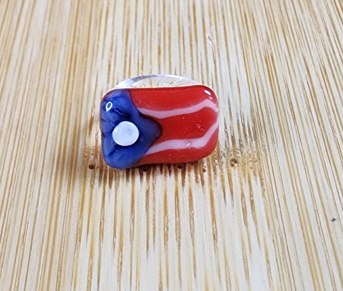 Puerto Rico Flag Glass Loc Bead