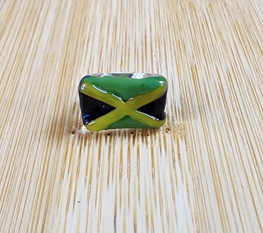 Jamaica Flag Glass Loc Bead