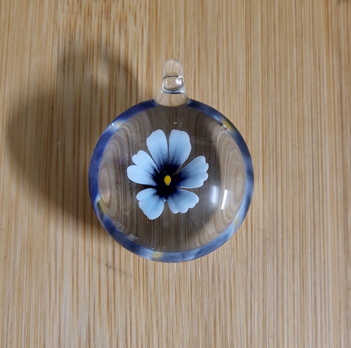 Light Blue & Blue Floral Glass Pendant