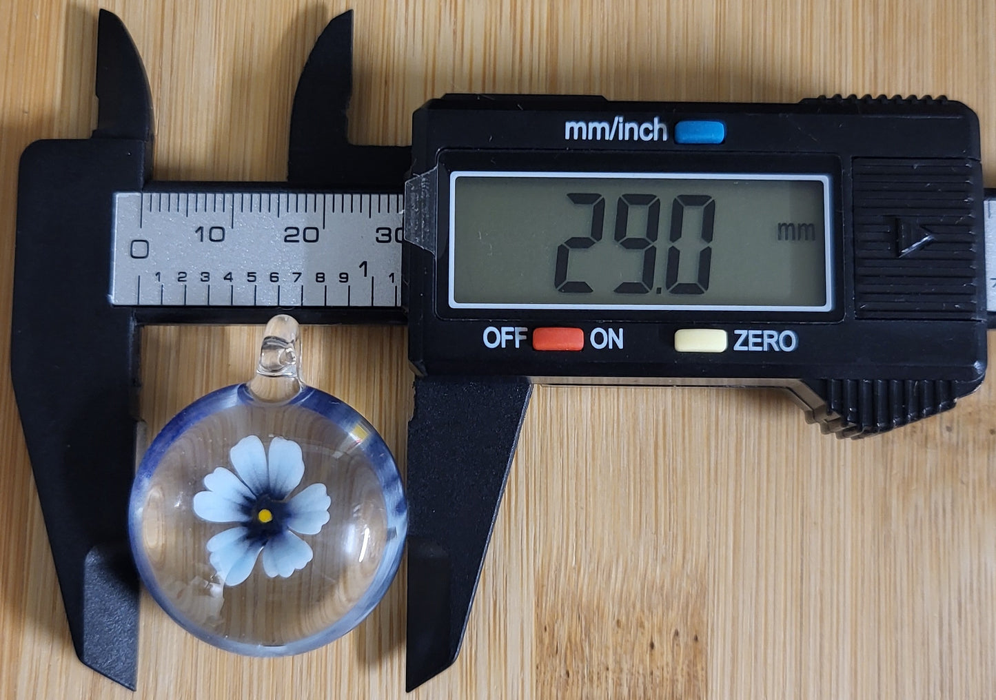 Light Blue & Blue Floral Glass Pendant