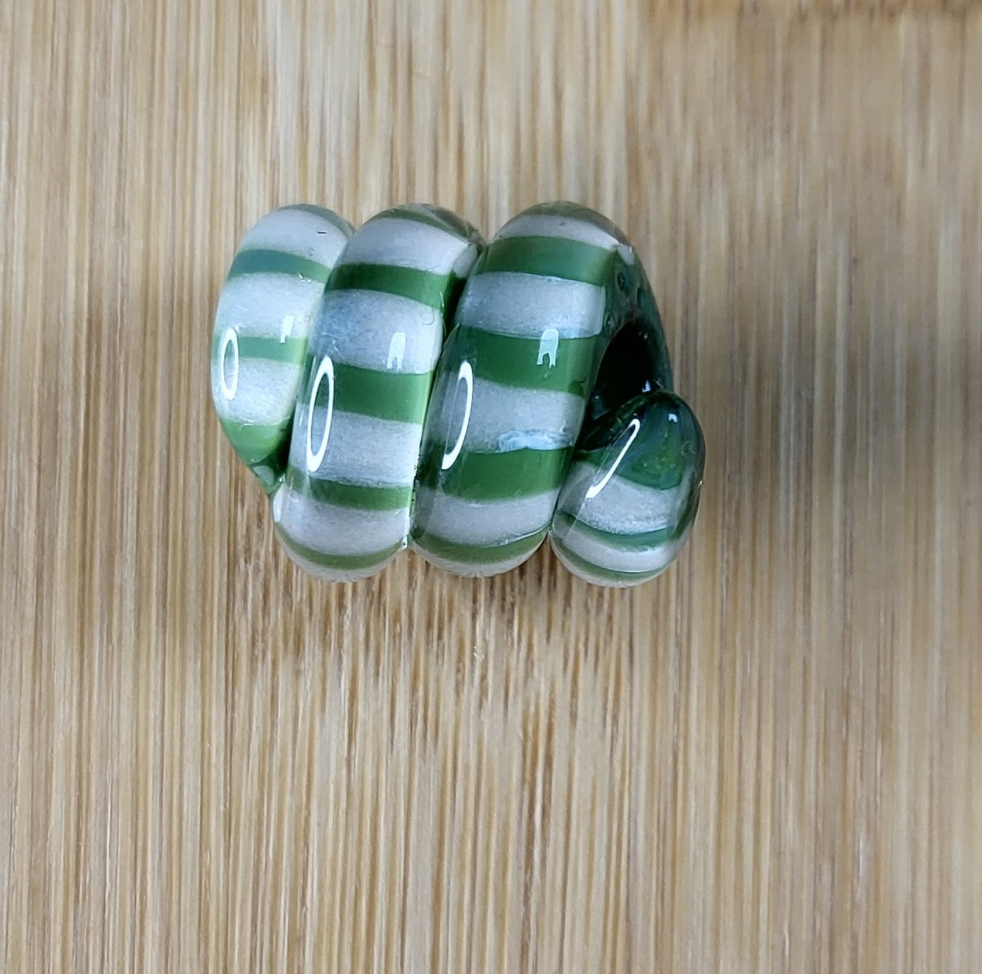 Green Coil Glass Loc Bead