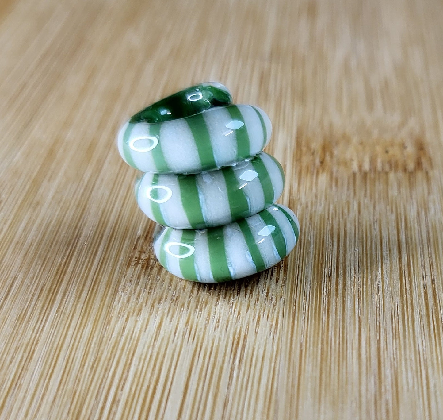 Green Coil Glass Loc Bead