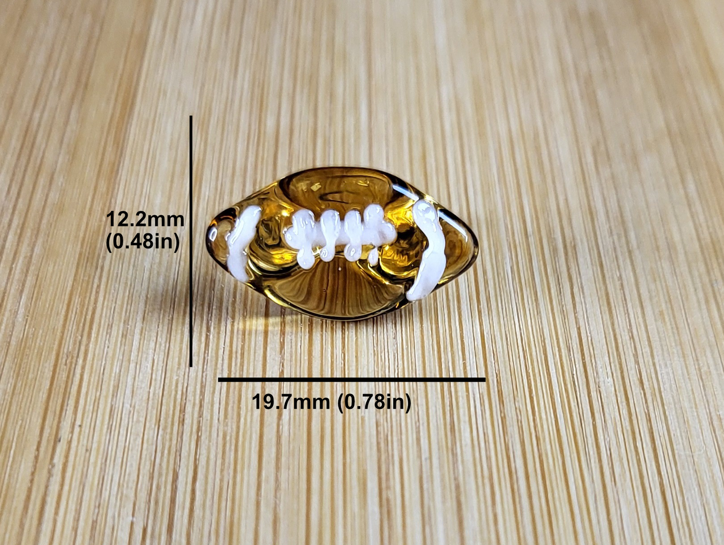 Football Glass Loc Bead