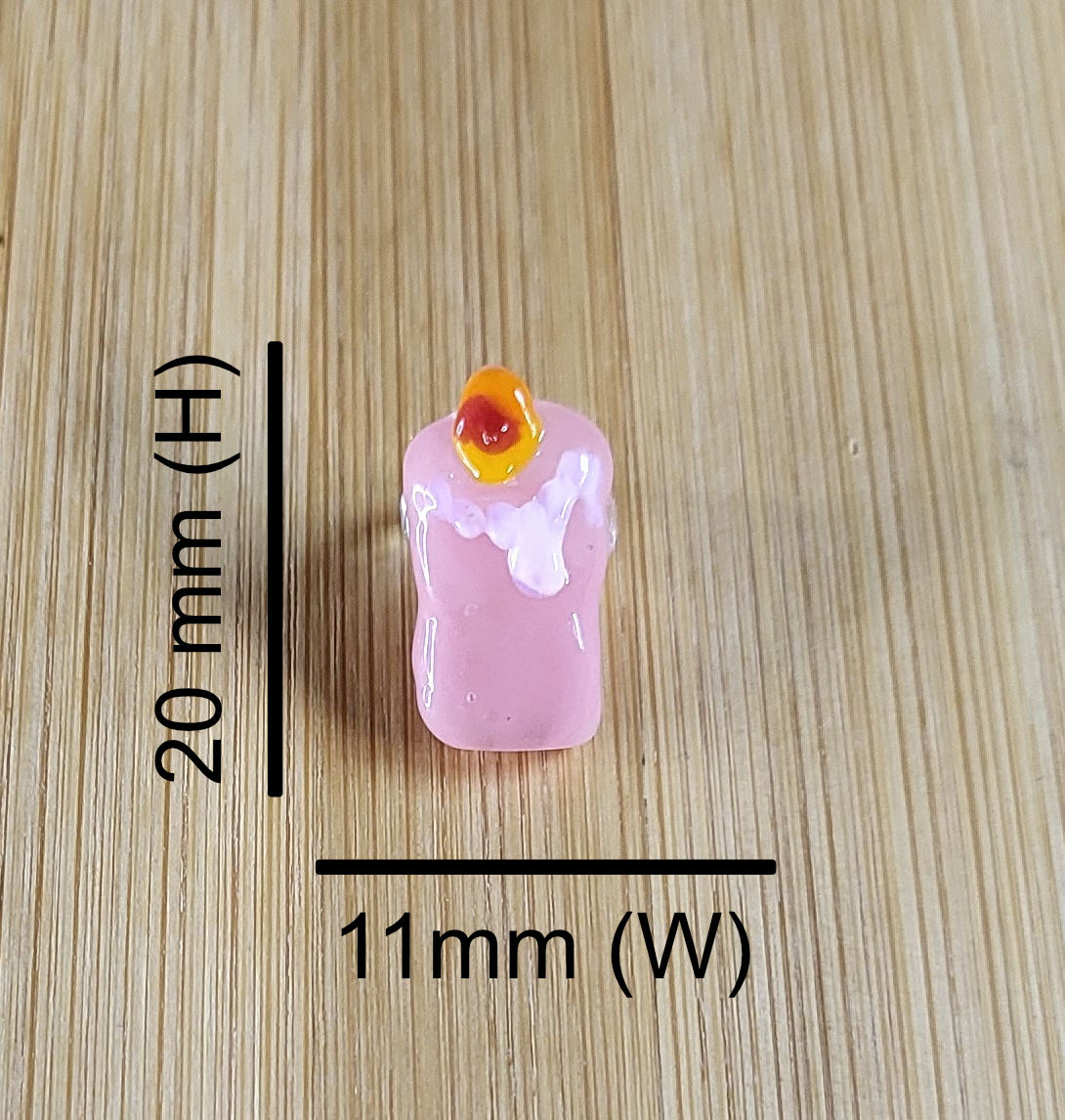 Pink Candle Glass Loc Bead