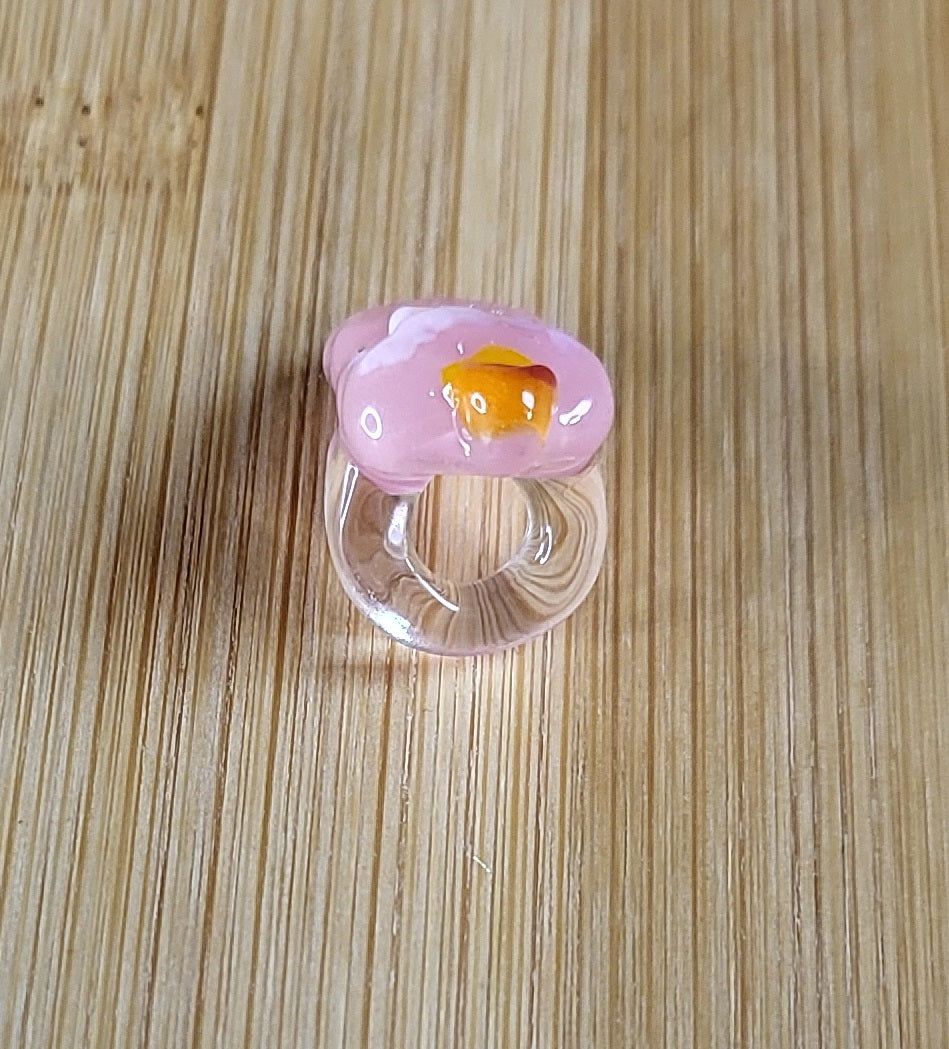 Pink Candle Glass Loc Bead