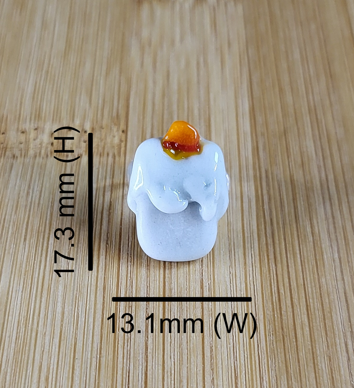 Off White Candle Glass Loc Bead