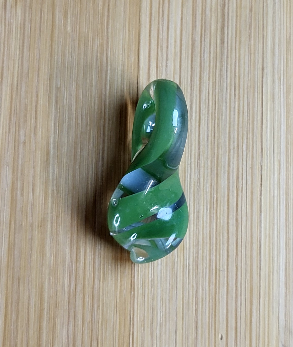 Green and Clear Twizell Glass Loc Bead