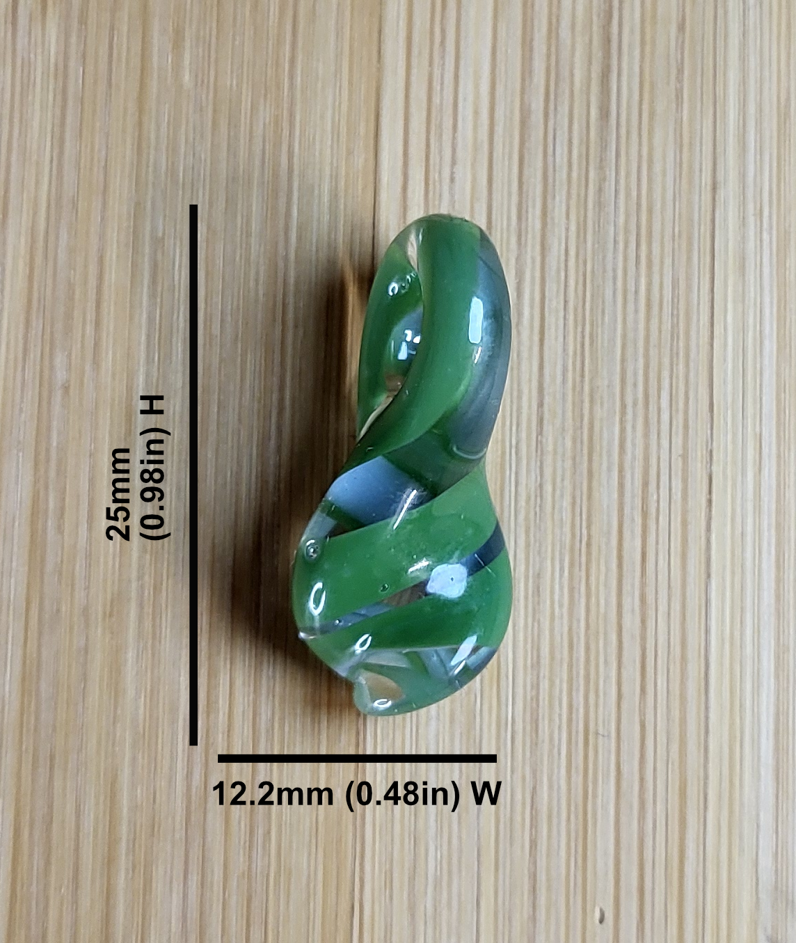 Green and Clear Twizell Glass Loc Bead