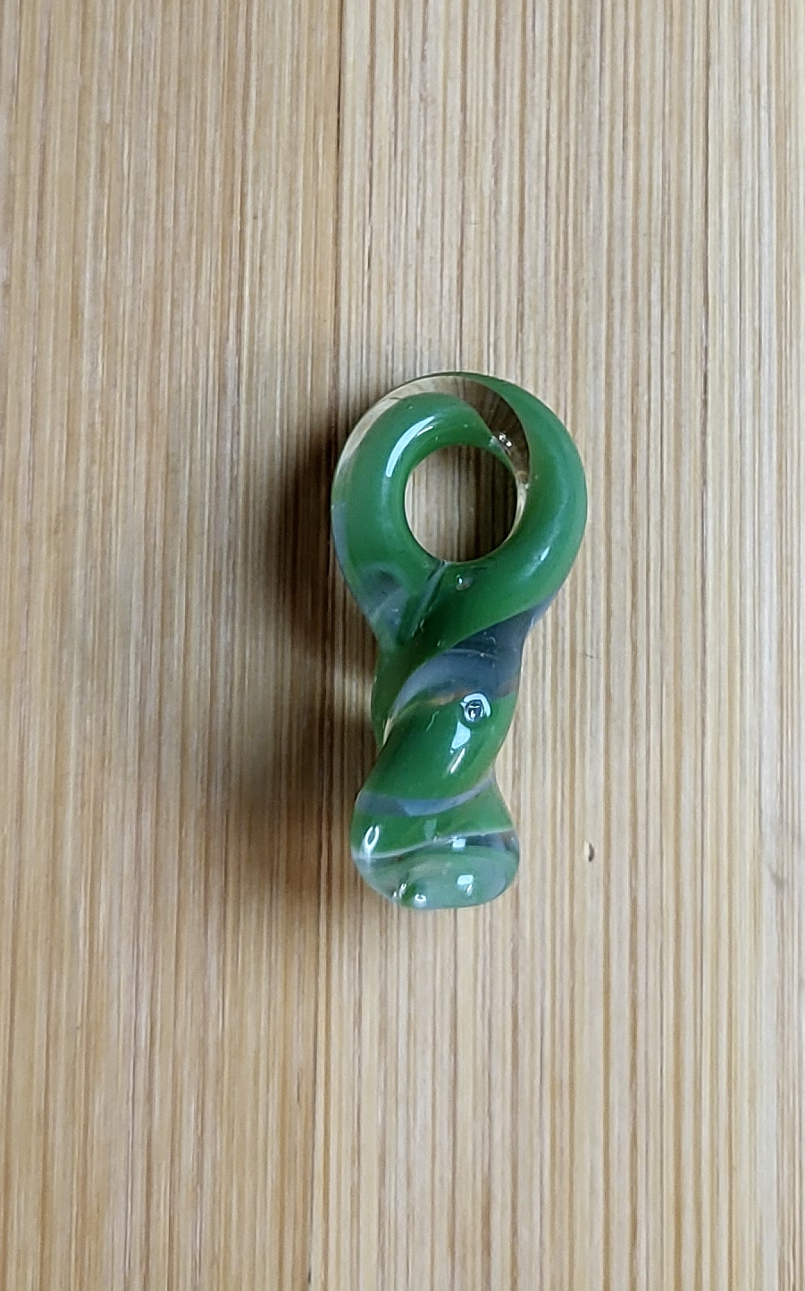 Green and Clear Twizell Glass Loc Bead