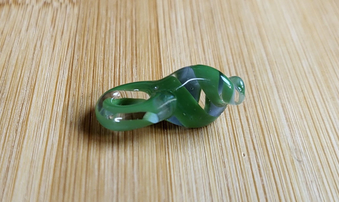 Green and Clear Twizell Glass Loc Bead