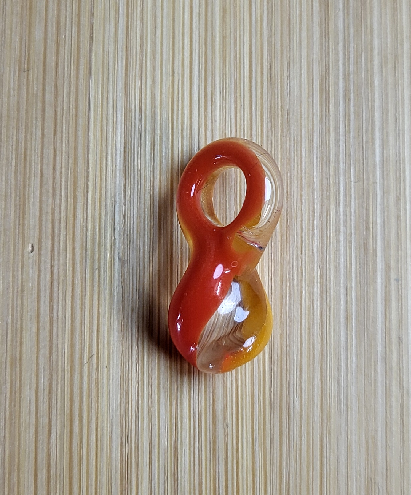Red and Orange Twizell Glass Loc Bead