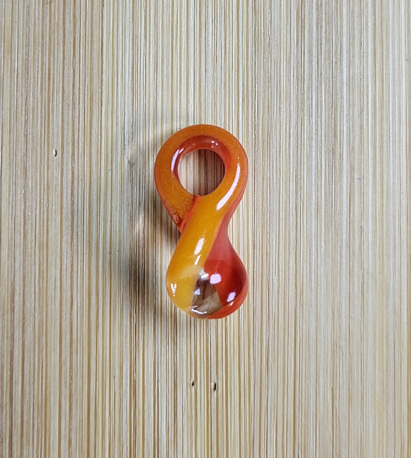 Red and Orange Twizell Glass Loc Bead
