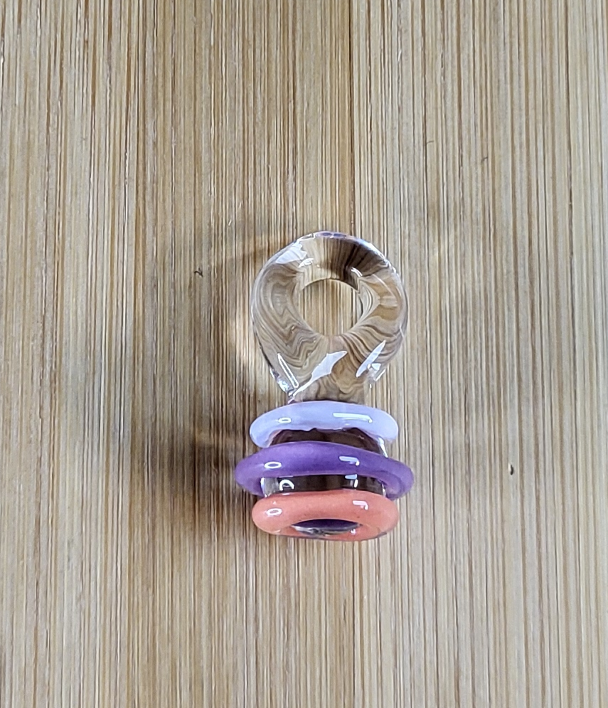 Pink Lilac Orange Honey Cone Glass Loc Bead