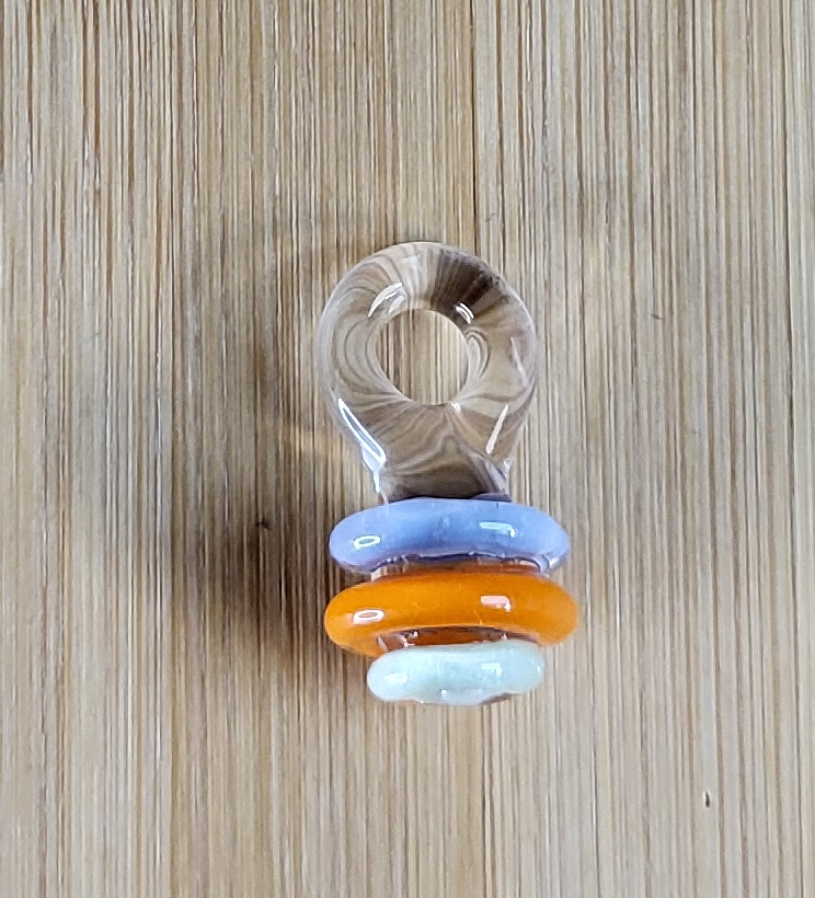 Lilac Orange Green Honey Cone Glass Loc Bead