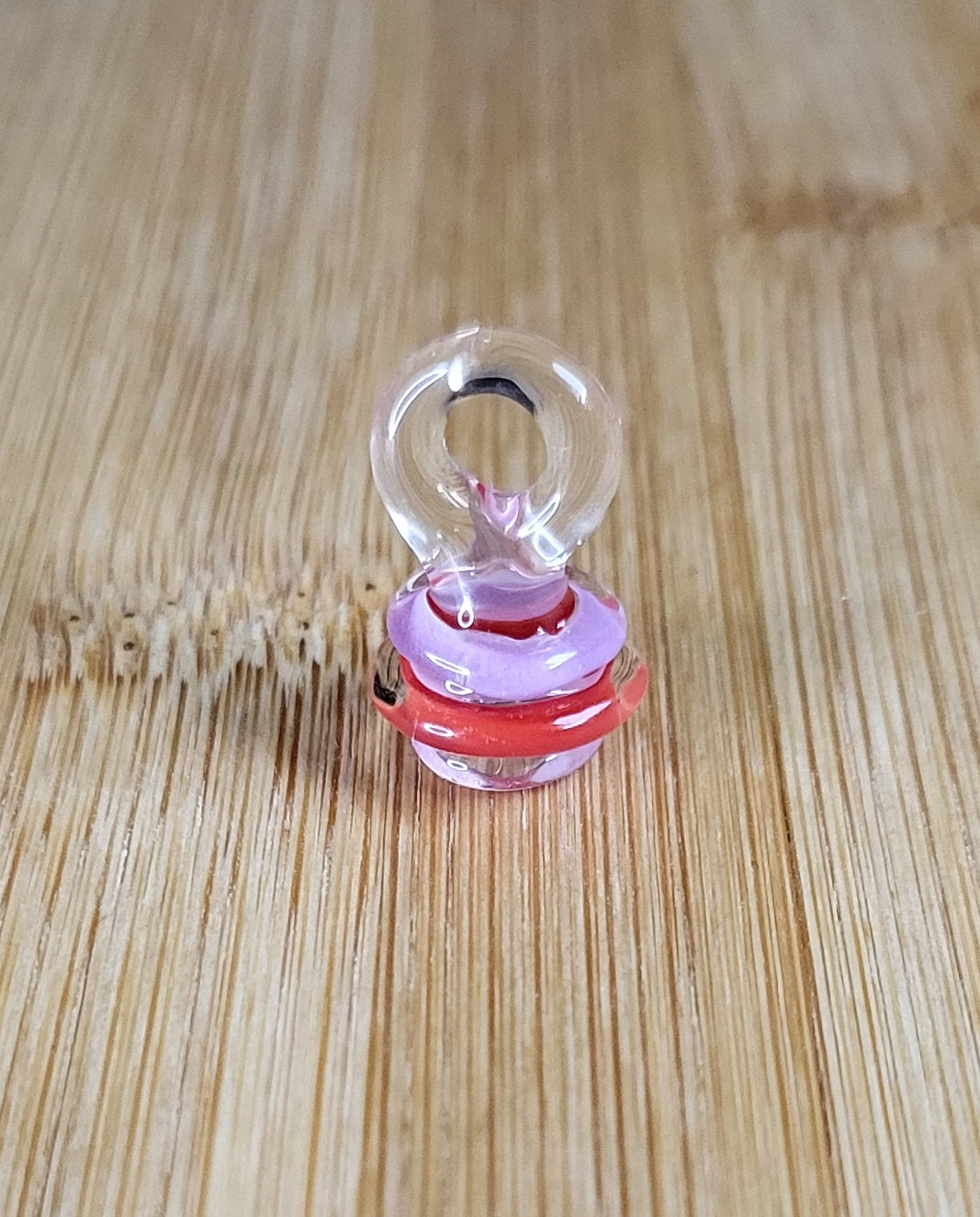 Pink Red Pink Honey Cone Glass Loc Bead