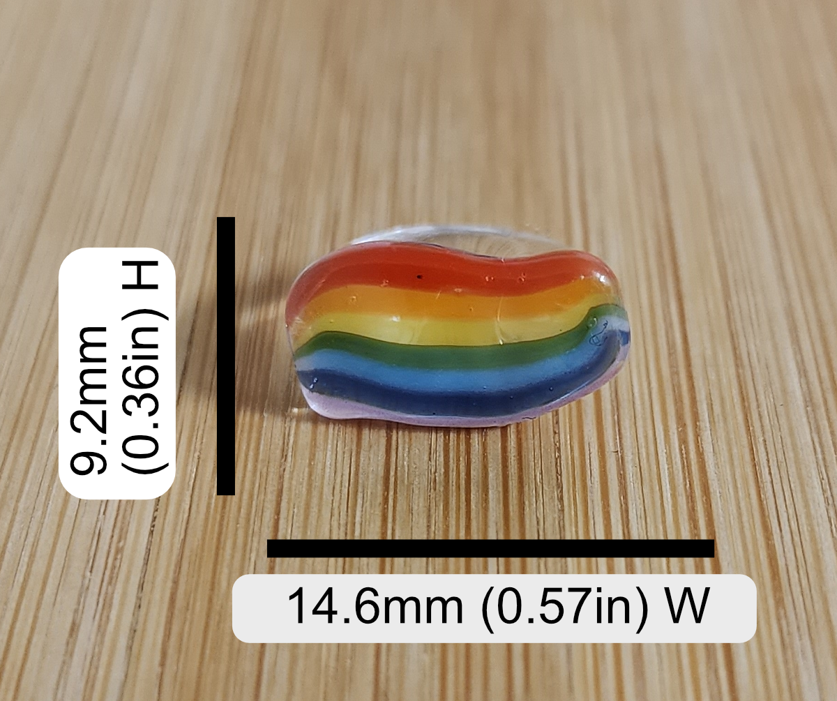 Pride Flag Glass Loc Bead