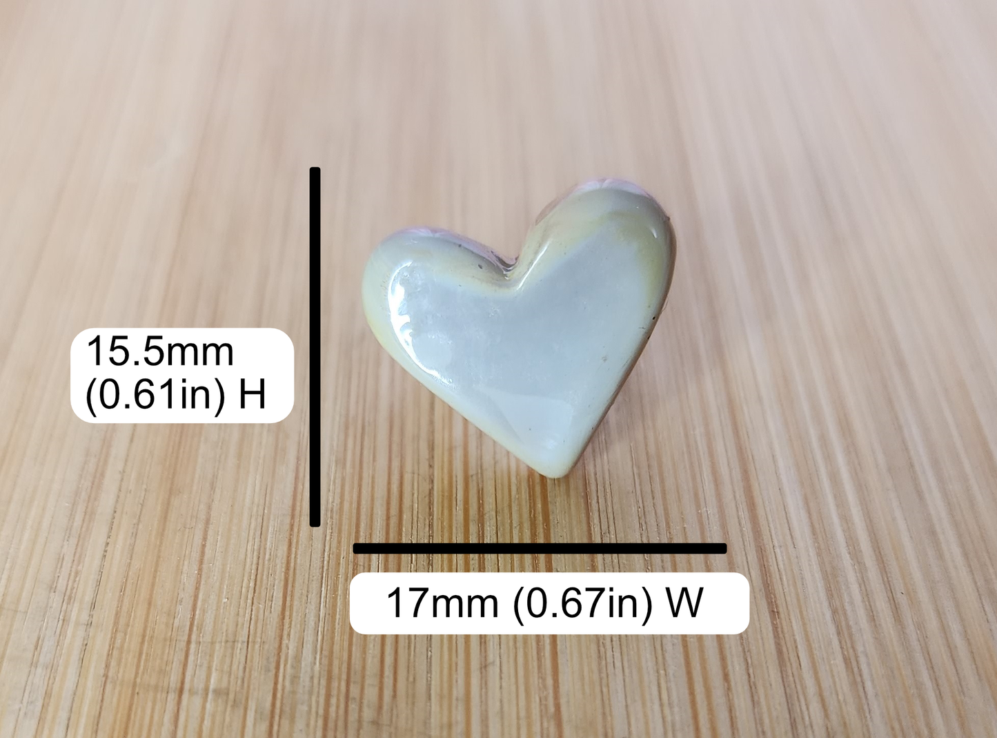 Large Heart Glass Loc Bead