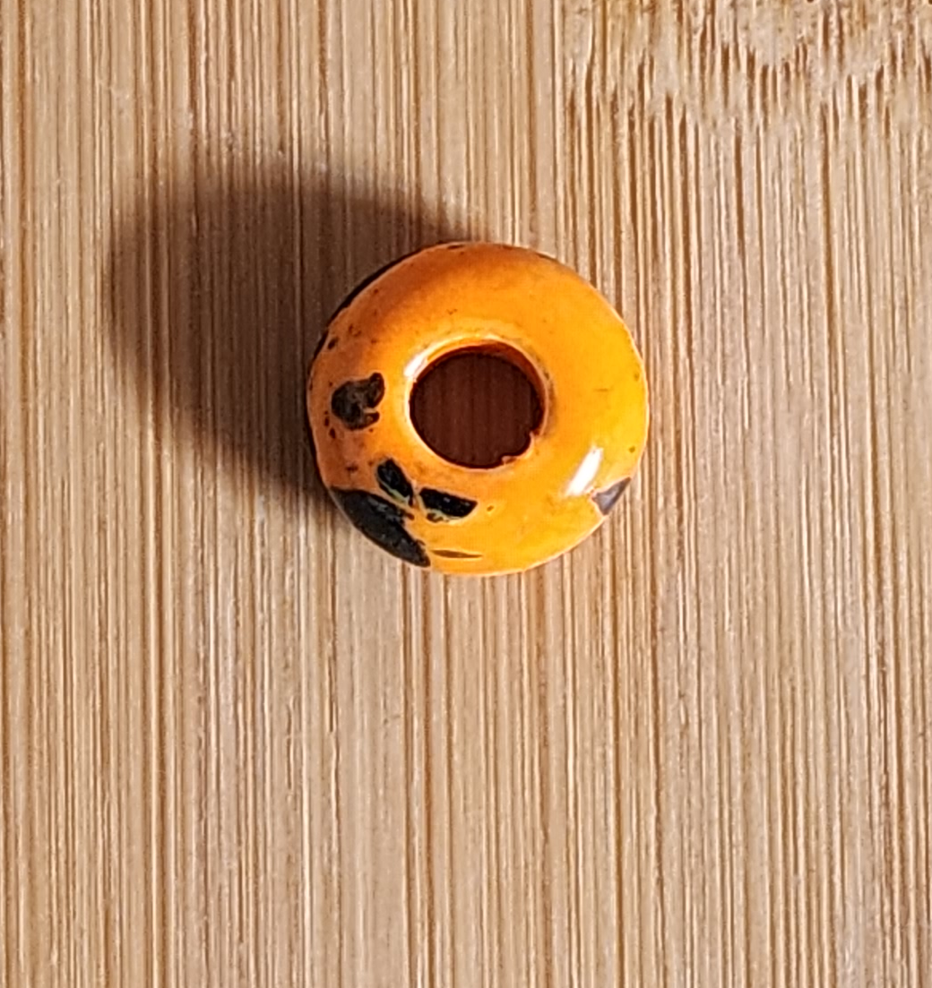 Orange Spotted Ceramic Loc Bead