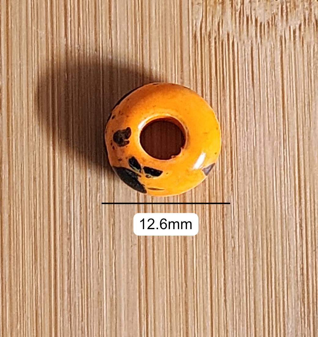 Orange Spotted Ceramic Loc Bead