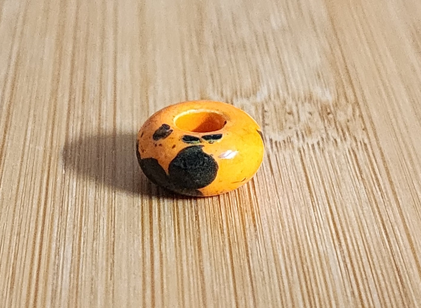 Orange Spotted Ceramic Loc Bead