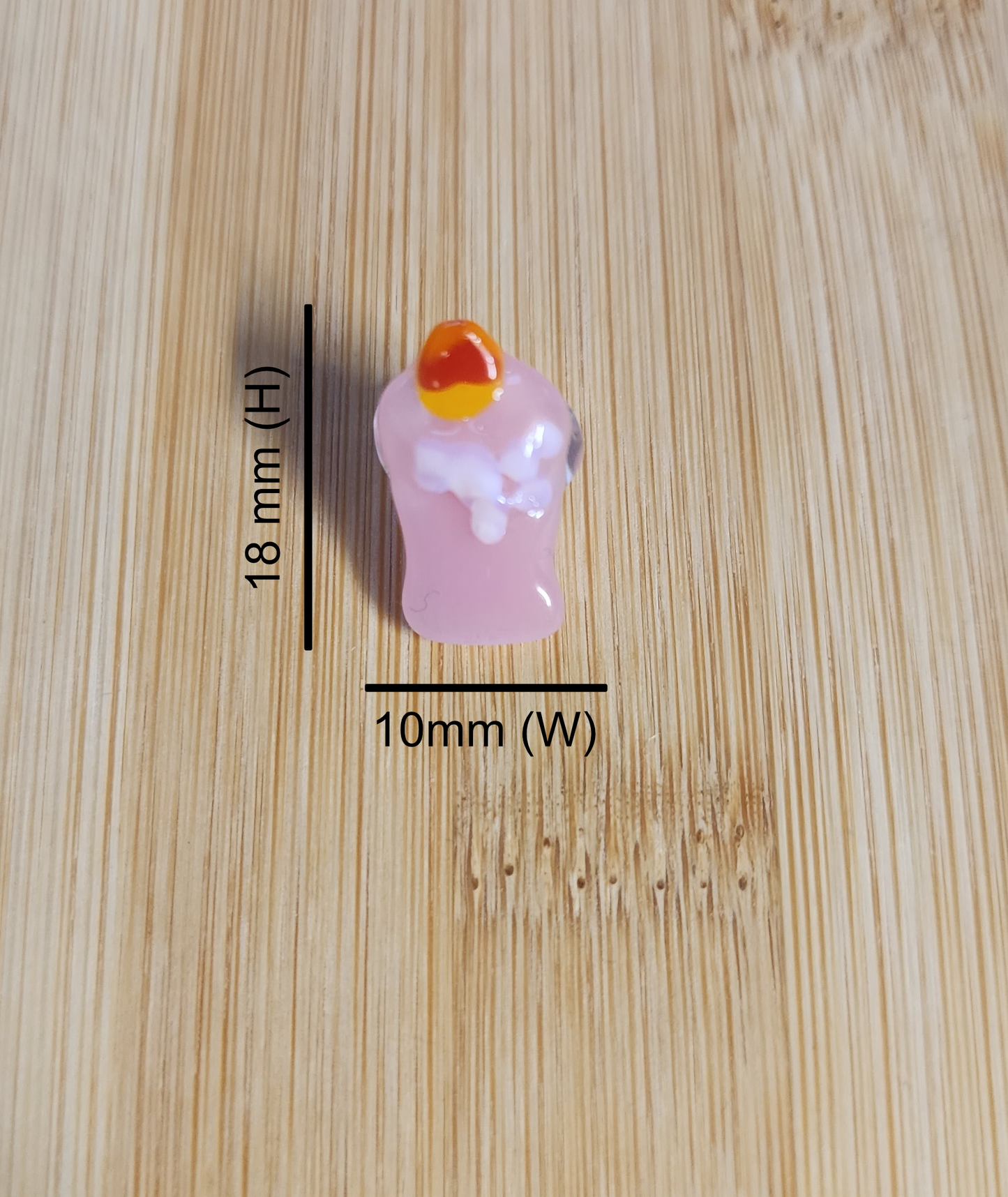 Pink Candle Glass Loc Bead