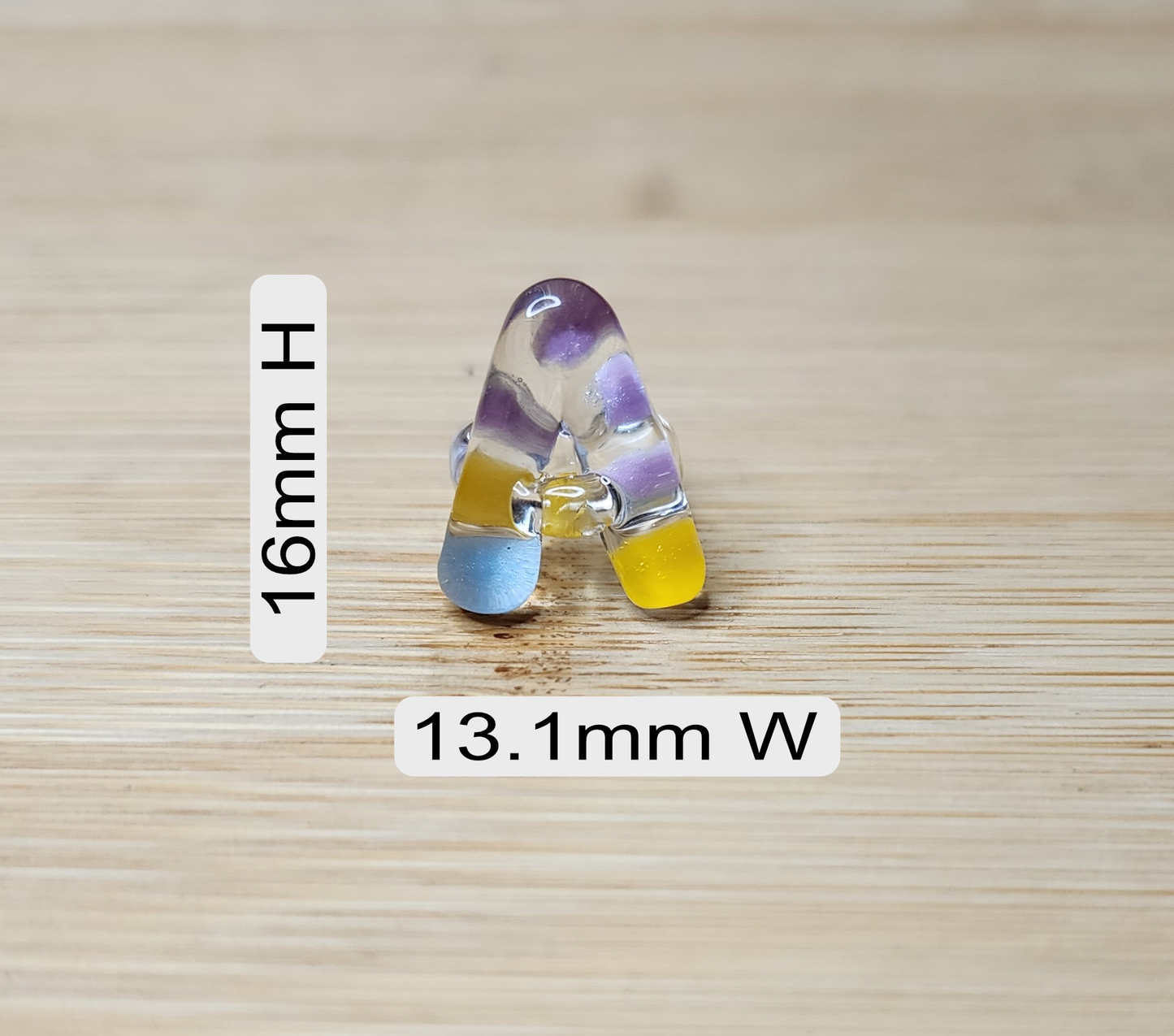 Letter "A" Glass Loc Bead