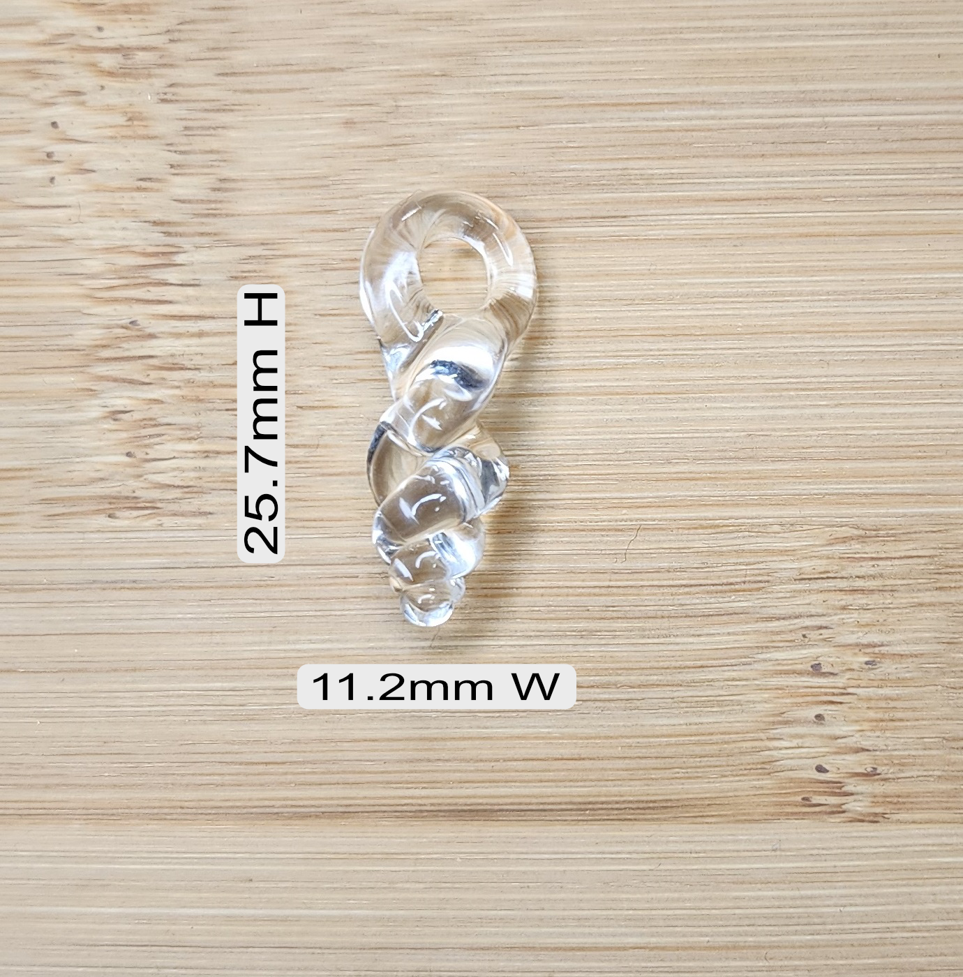 Transparent Twisted Glass Loc Bead