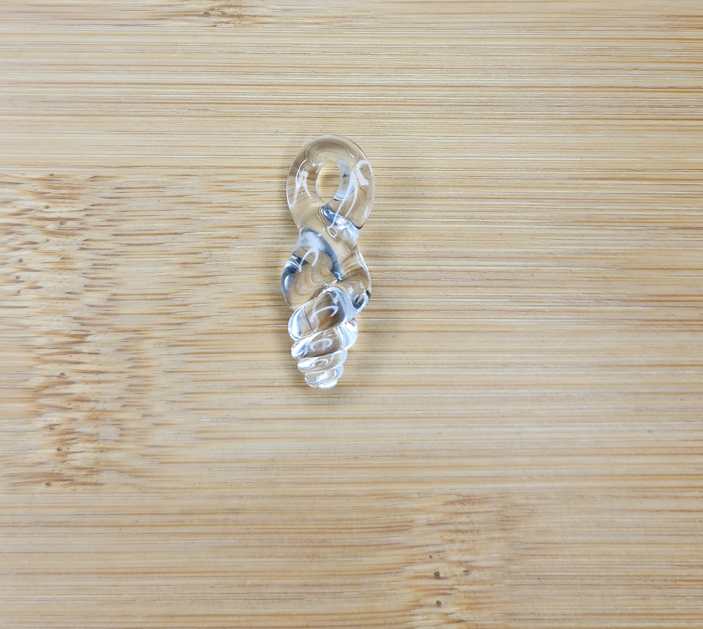 Large Transparent Twisted Glass Loc Bead
