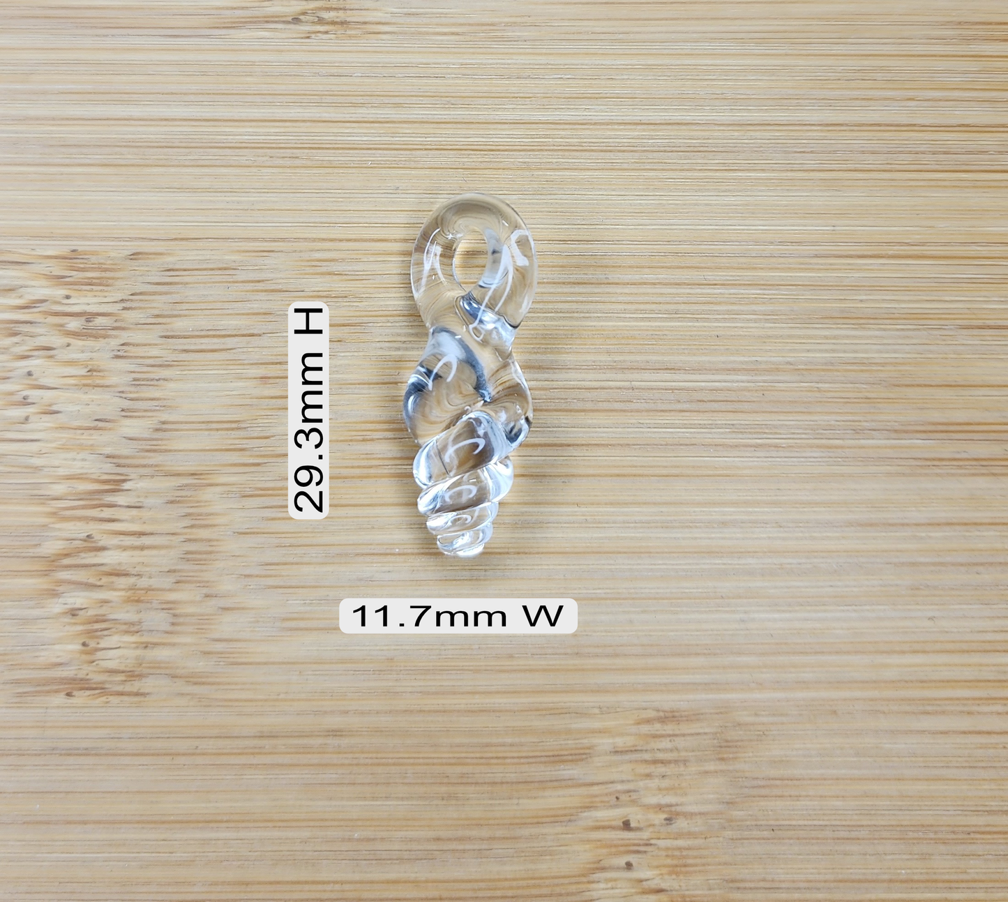 Large Transparent Twisted Glass Loc Bead