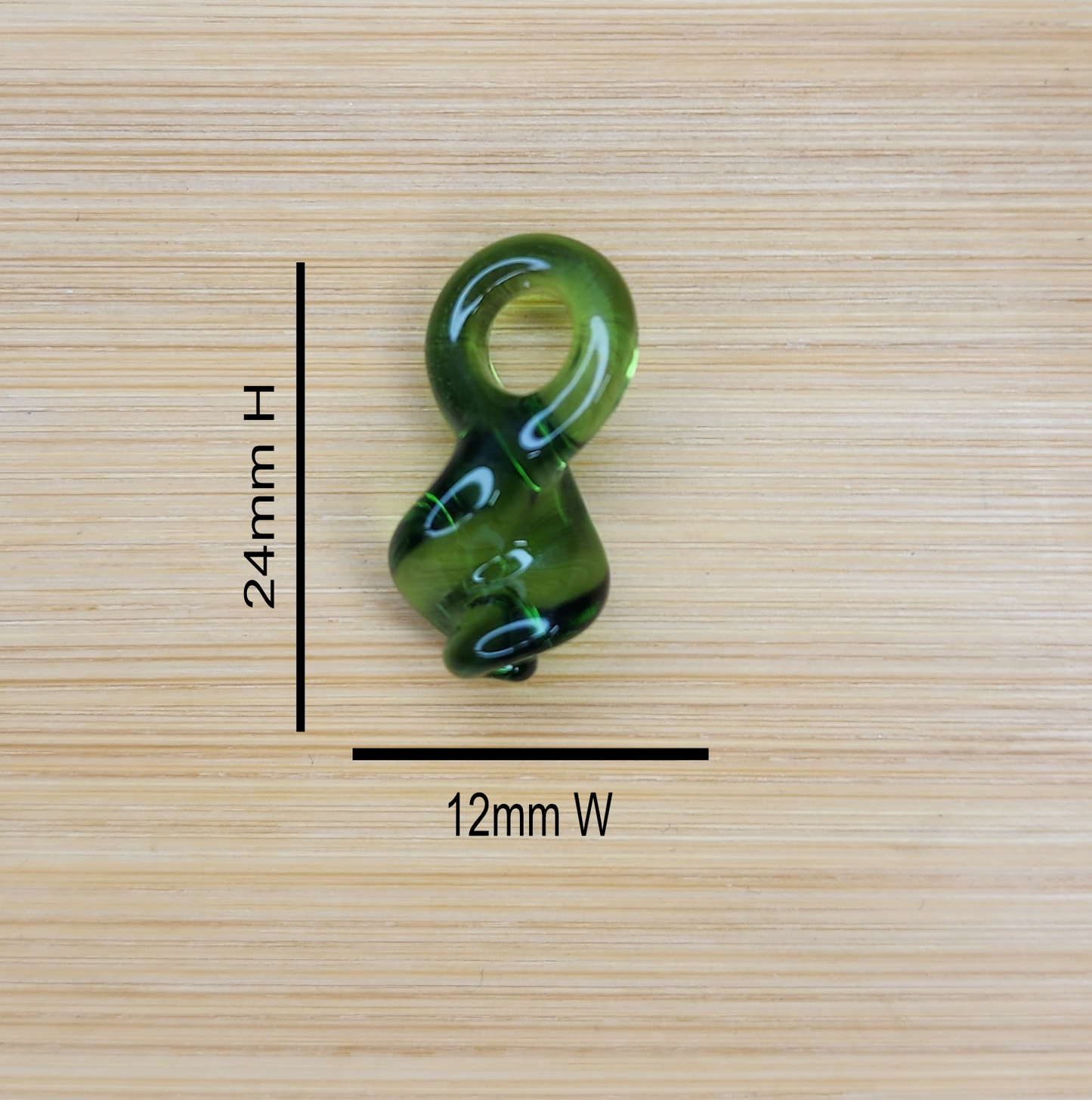 Green Twizell Glass Loc Bead