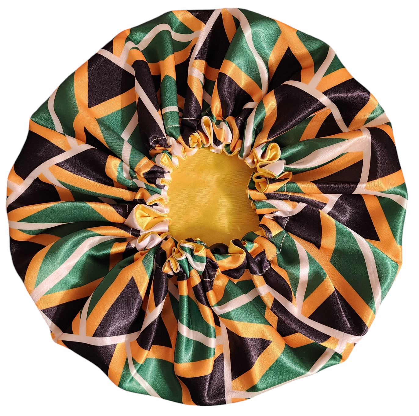 Jamaica Flag Yellow Inside Satin Bonnet