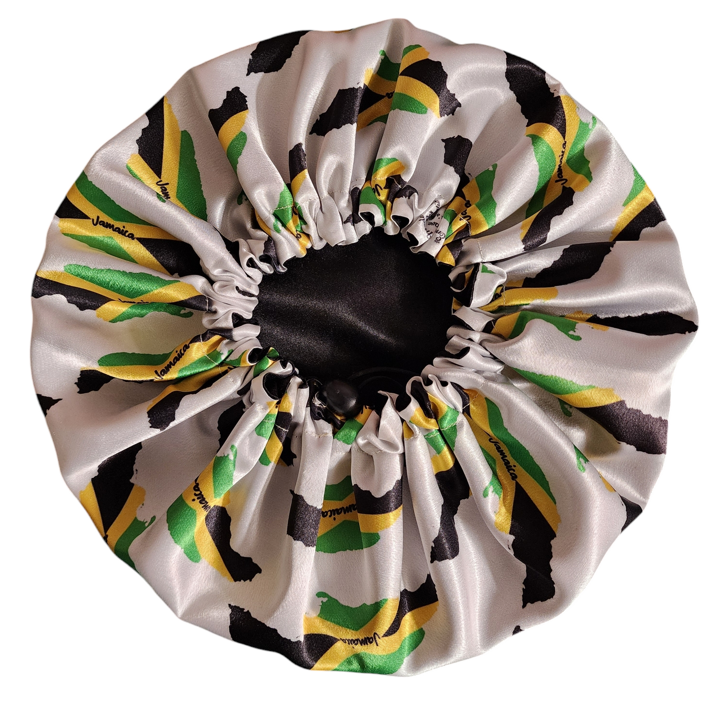 Jamaica Map Black Inside Satin Bonnet