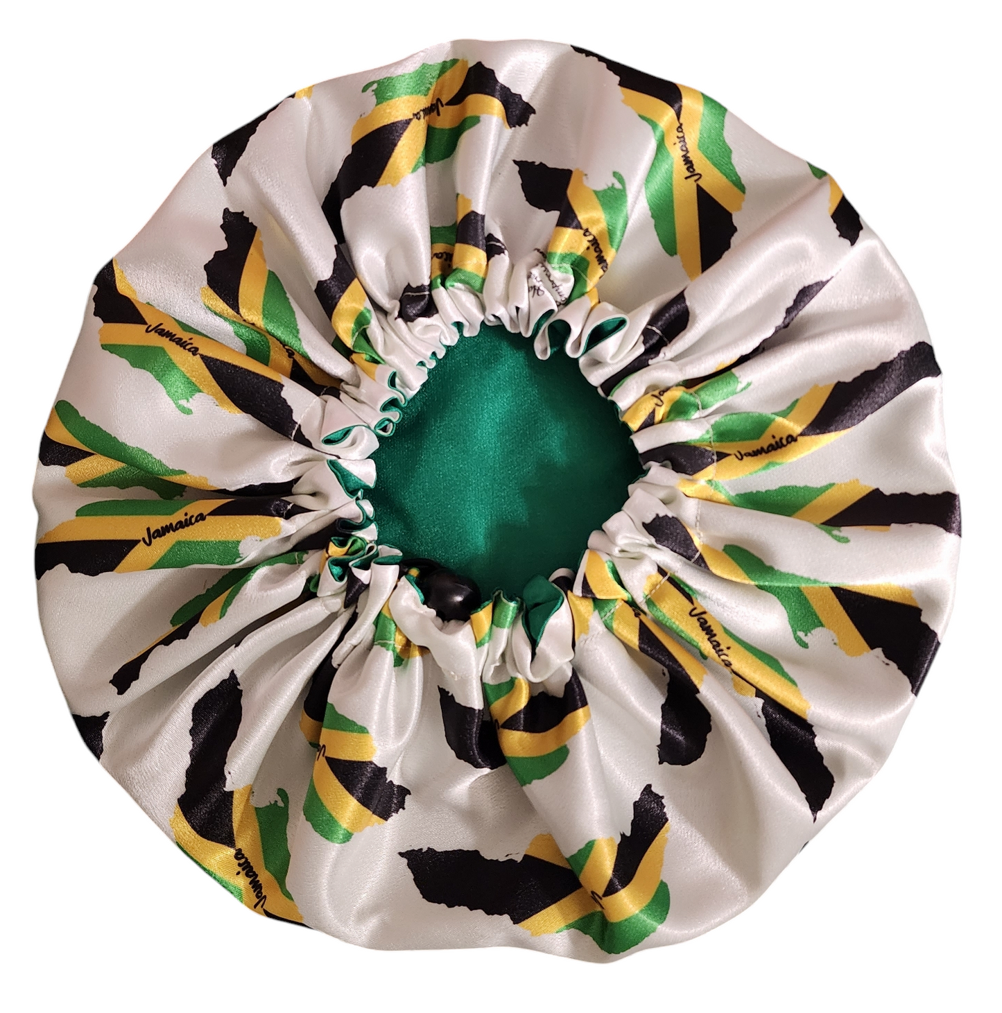 Jamaica Map Green Inside Satin Bonnet