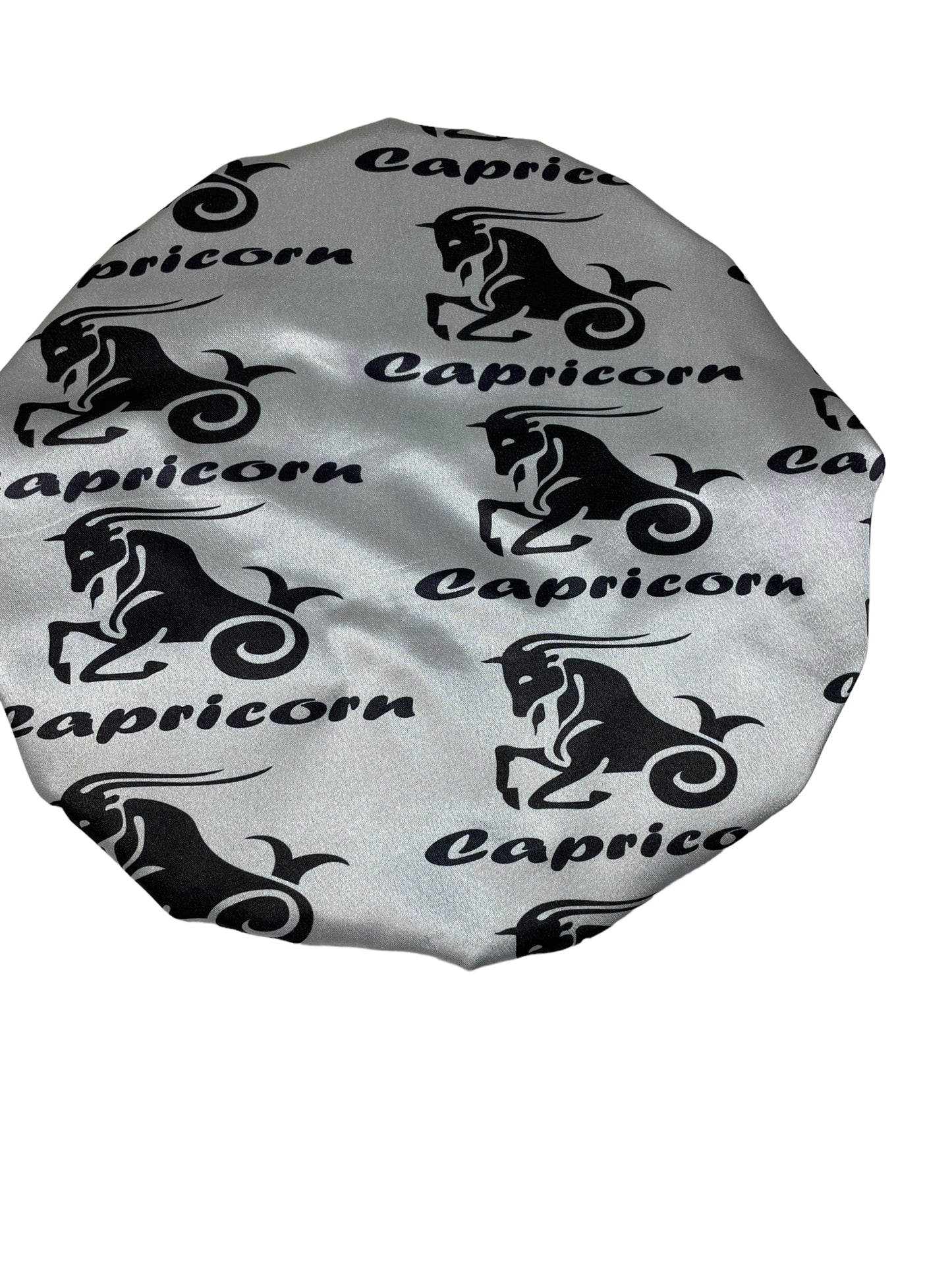 "Capricorn" Grey/Gray and Brown Satin Bonnet